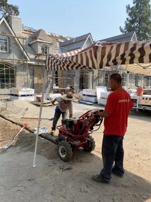 Custom Home Construction Site Trenching for Underground Electrical Run — Folsom