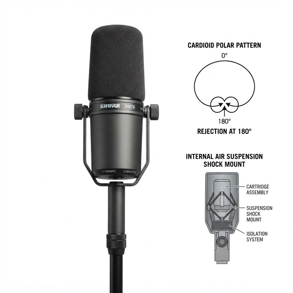Shure SM7B broadcast dynamic studio microphone