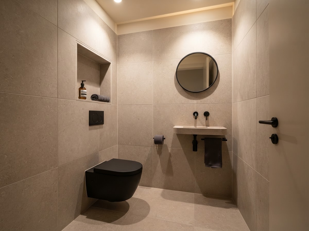 Strak betegeld toilet — Rotterdam