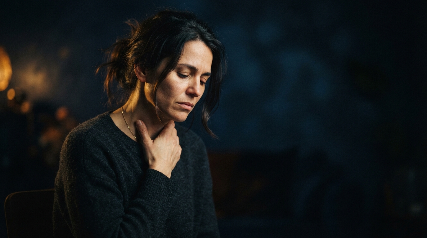 Person experiencing thyroid-related fatigue and exhaustion