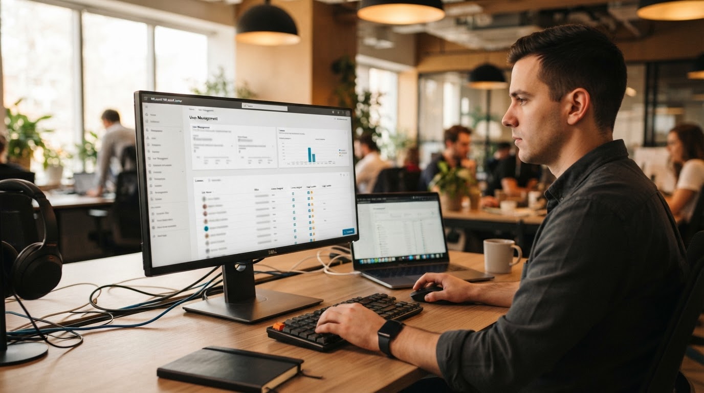 Microsoft 365 admin console showing user provisioning and licence management
