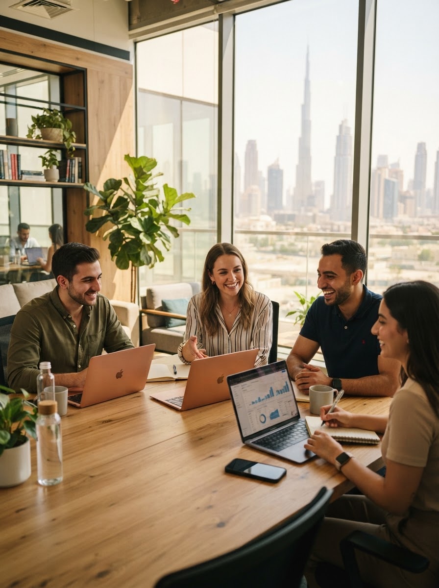 A Dedote team having a consultation meeting in the office