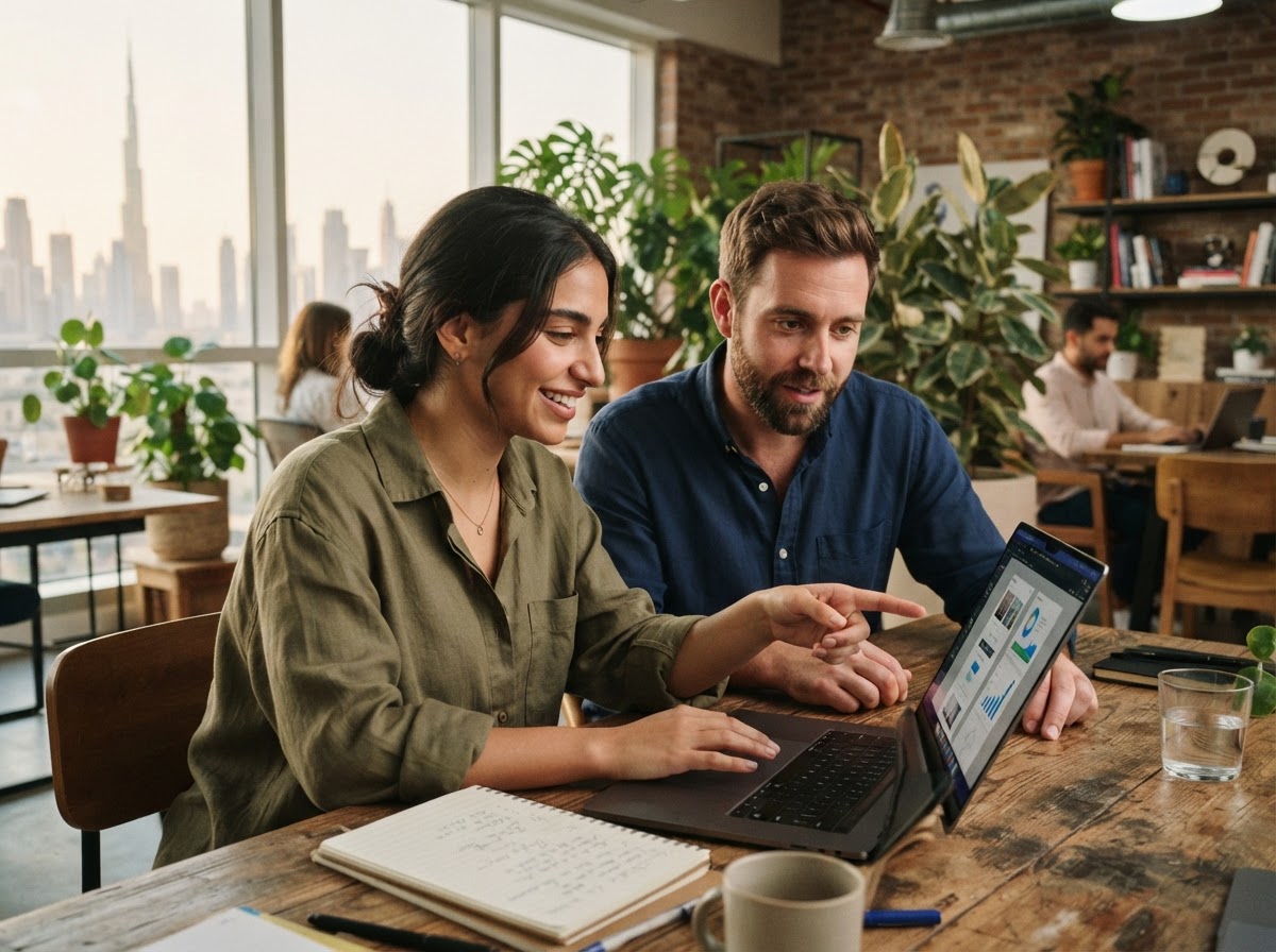 The Dedote team at work in the Dubai office