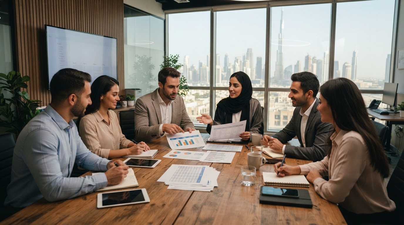 UAE business team choosing the right Microsoft 365 plan