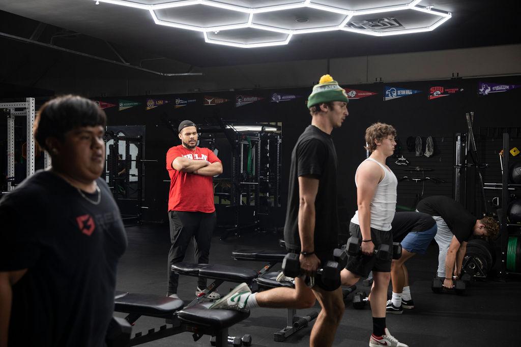 Coach Jordan leading a group training session