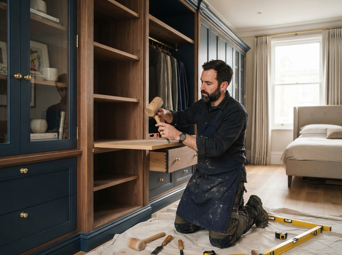 Bespoke fitted wardrobes and custom cabinetry showcasing skilled carpentry and joinery