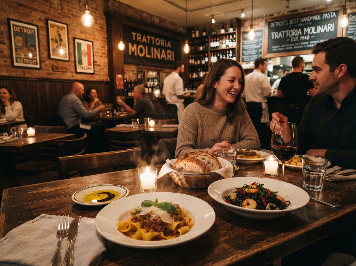 Handmade pasta dish at SheWolf Pastificio & Bar in Detroit’s Cass Corridor