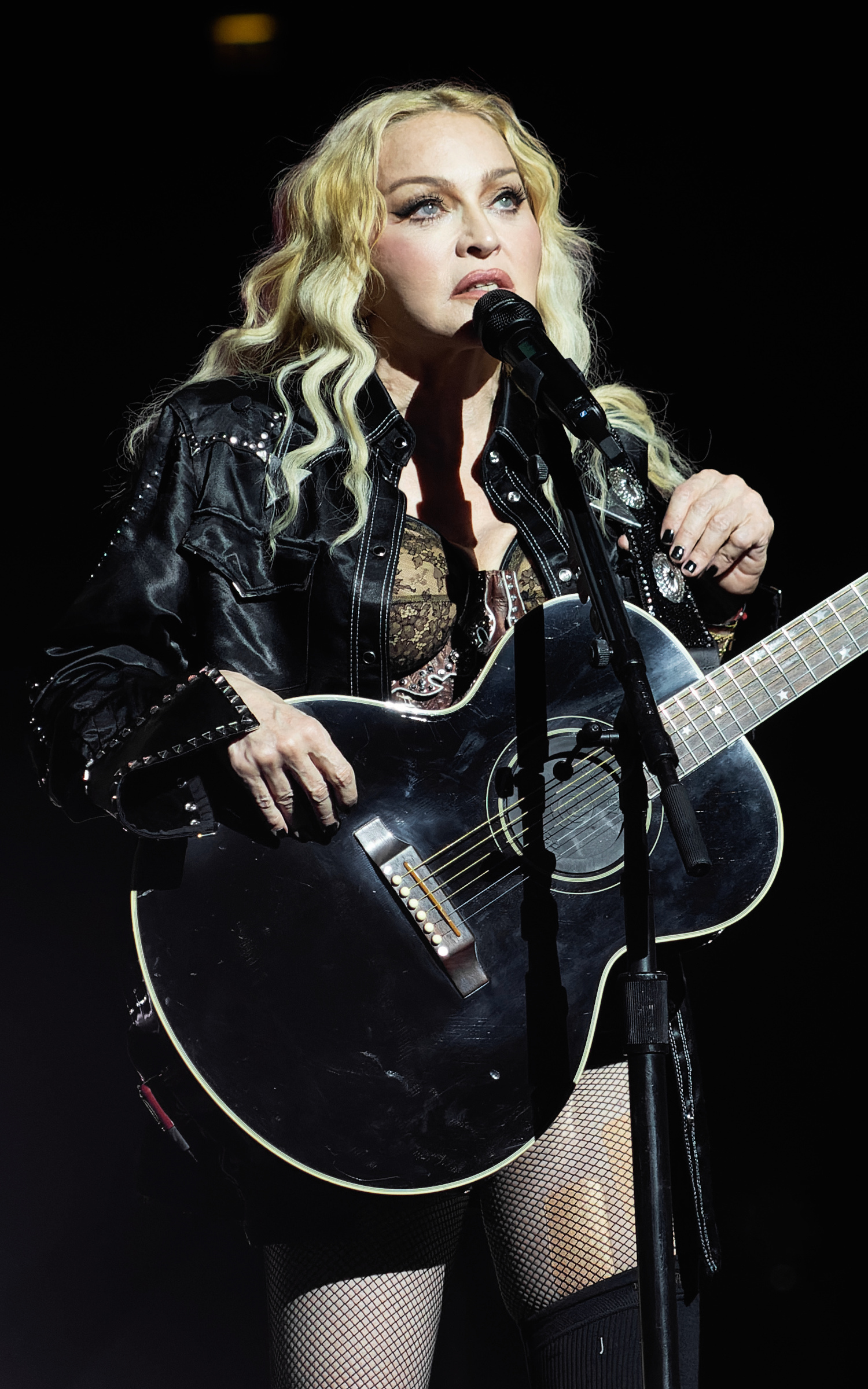 Madonna performing live on stage
