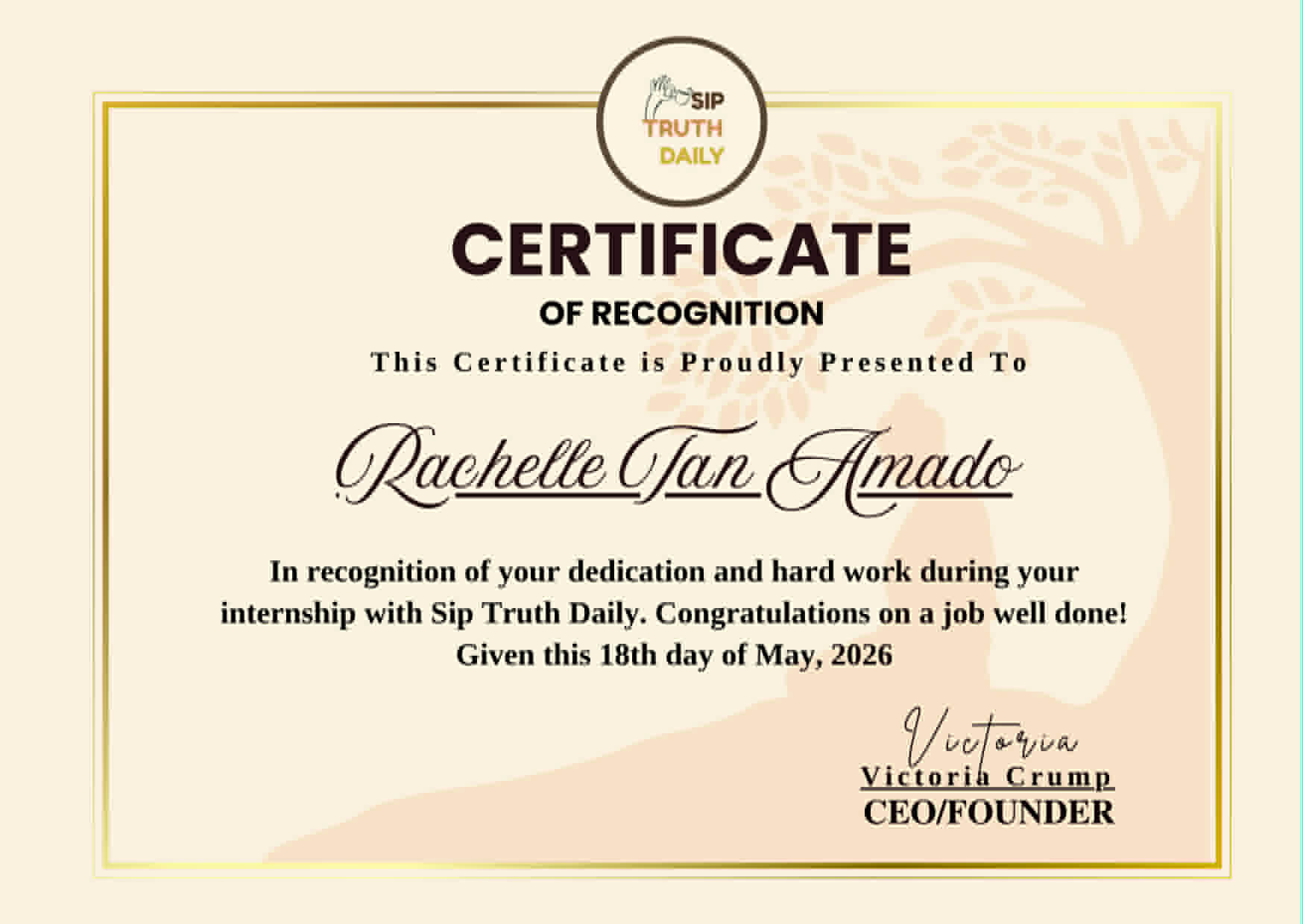 SIP Truth Daily Certificate - SIP Truth Daily