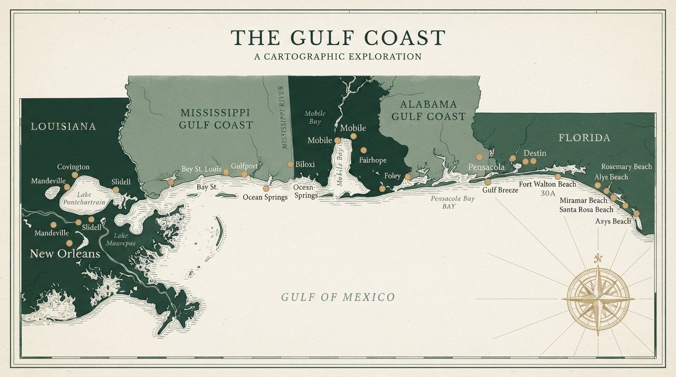 Keith Guy Inc. service area map — Louisiana and the Gulf Coast
