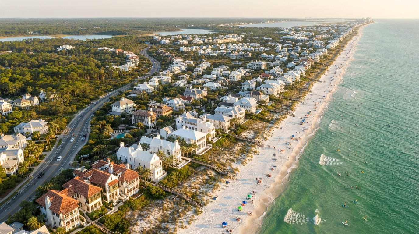 30A coastal communities aerial view