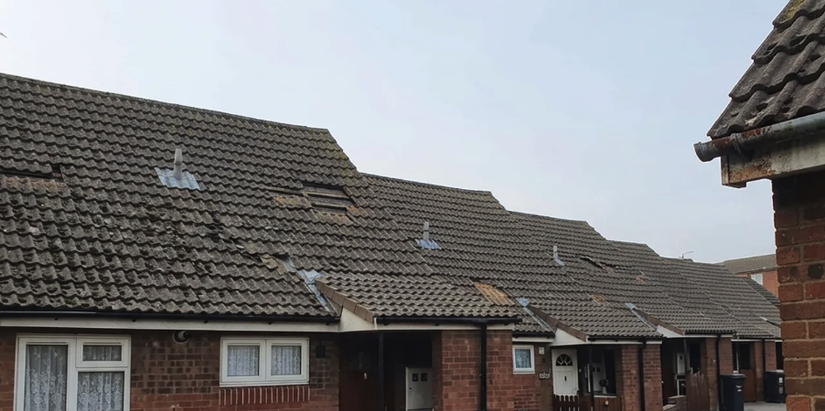 Old Worn Tile Roof