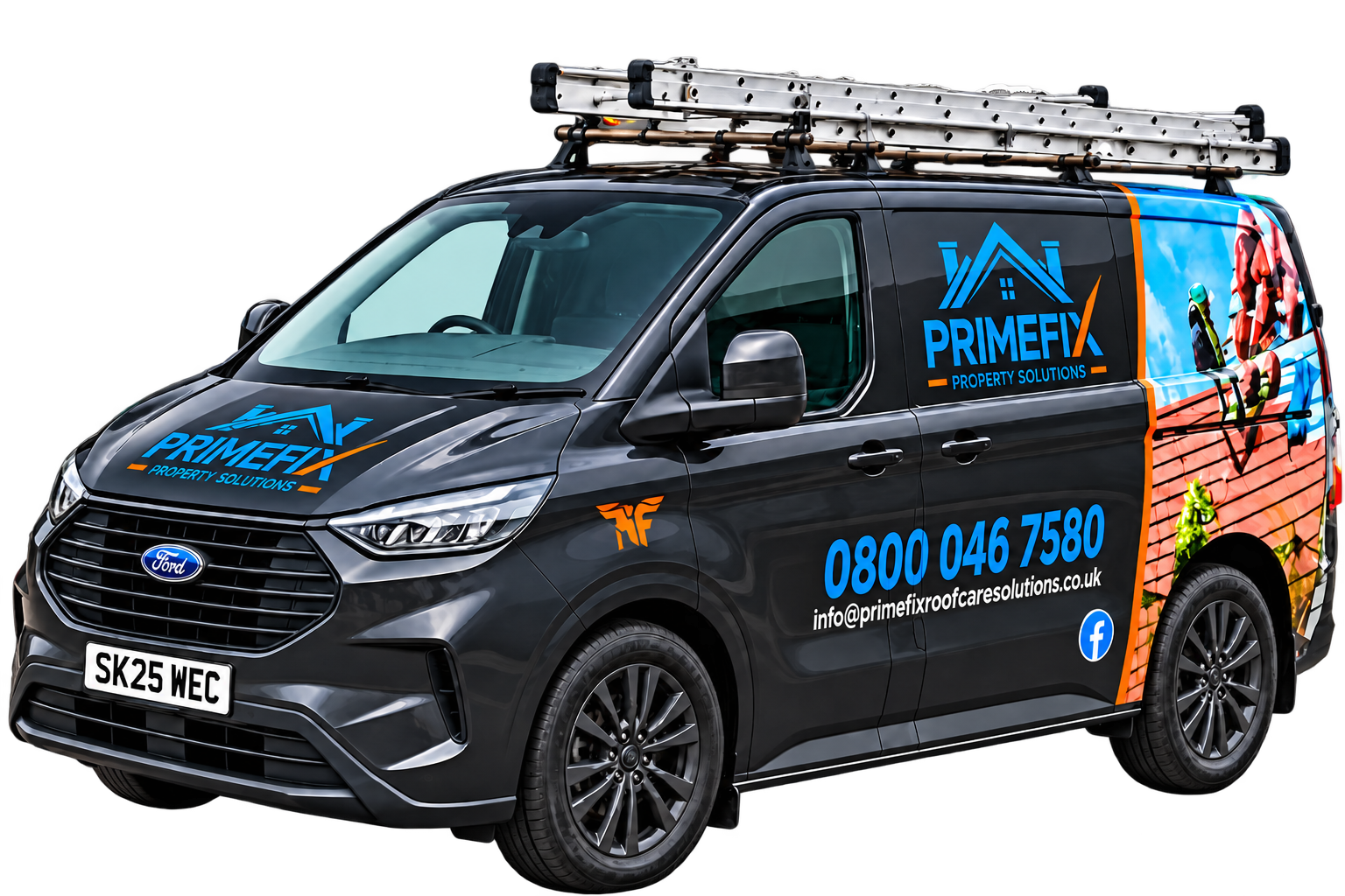 Primefix roofing van for roof repairs in Daventry