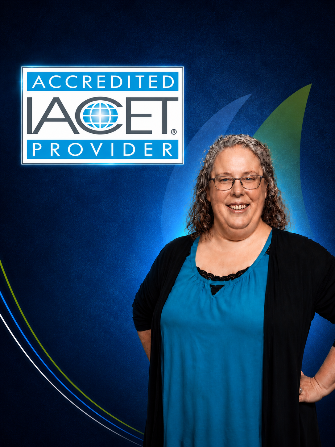 A professional receiving a certification badge