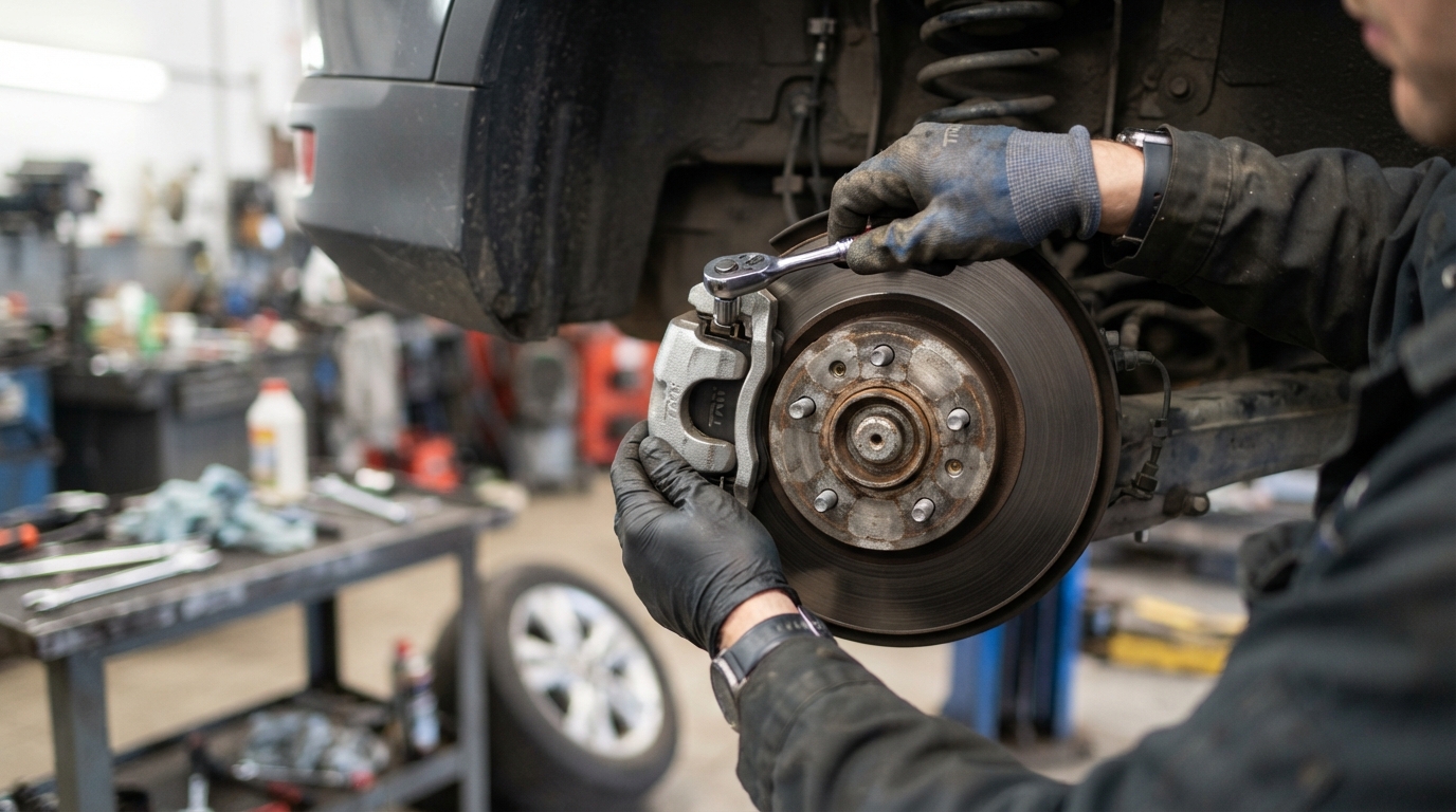 Brake rotor and pad service by Pooler GA mobile auto repair
