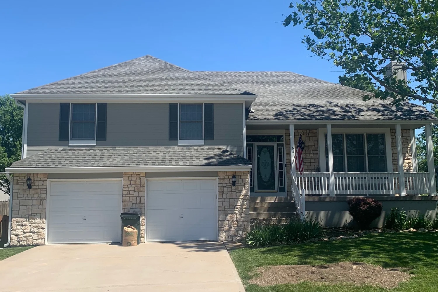 Completed roof replacement on a Gardner, KS residential home
