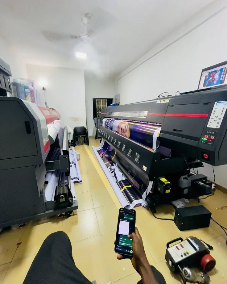 Large format print production facility for banners and signage