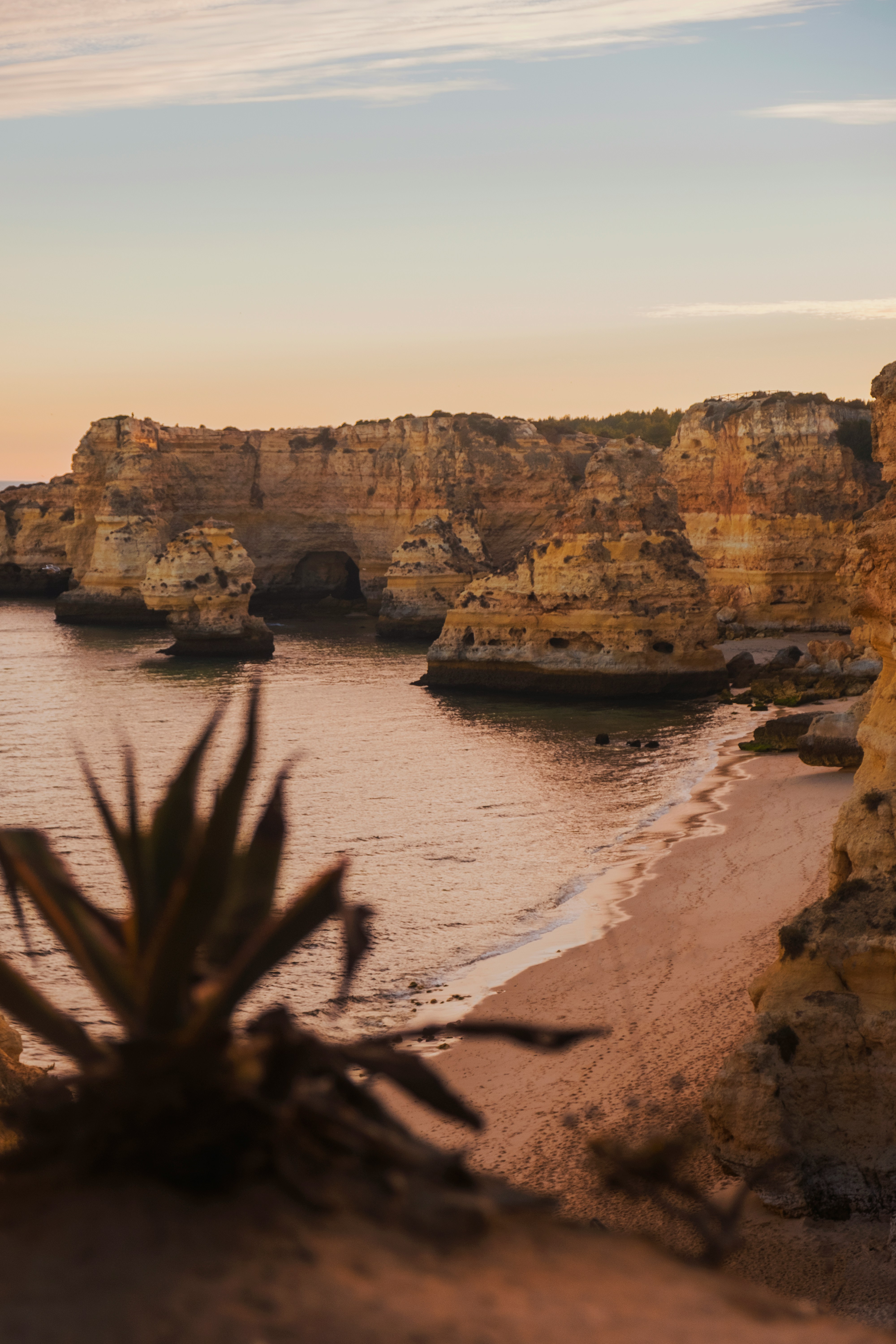 Portugal coastal cliffs at sunset