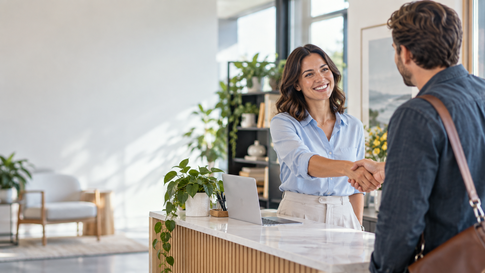 Pinnacle Digital AI Receptionist greeting and welcoming service clients