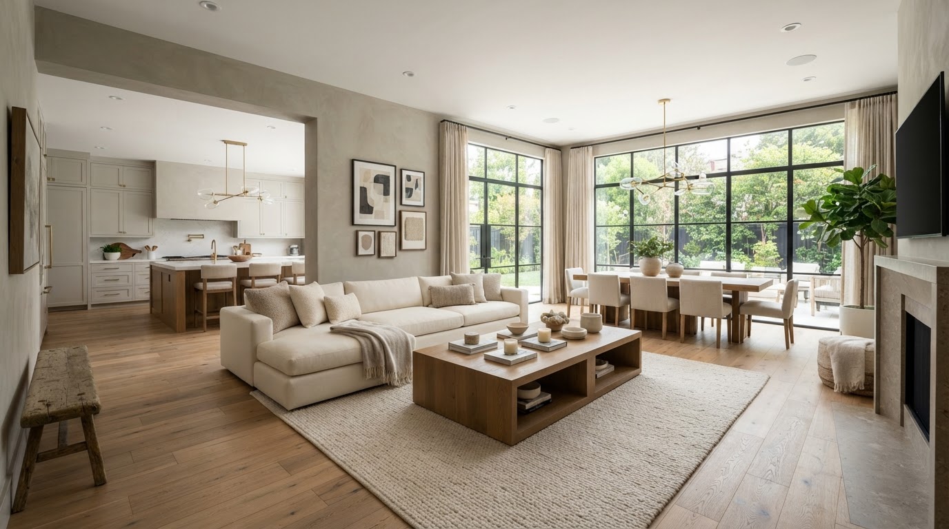 Open-Concept Living Room Design: Creating Flow Without Losing Coziness - Foundry & Field Renovation Contractor