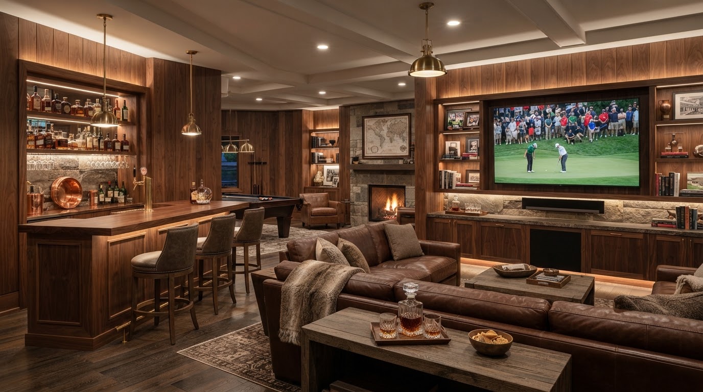 Man Cave Design in Greenwich, CT: Building a Room of Your Own - Foundry & Field Renovation Contractor