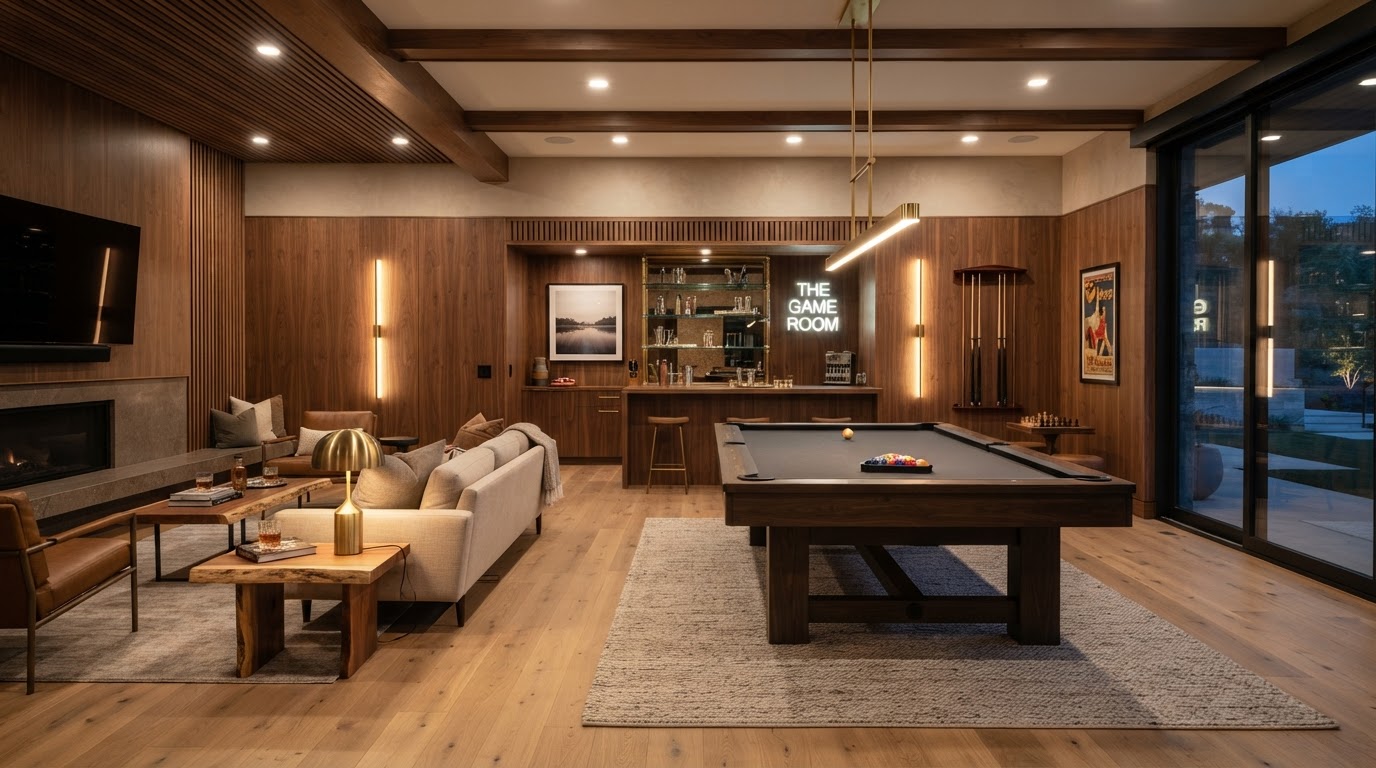 Game Room and Pool Table Design: Building a Space to Play - Foundry & Field Renovation Contractor