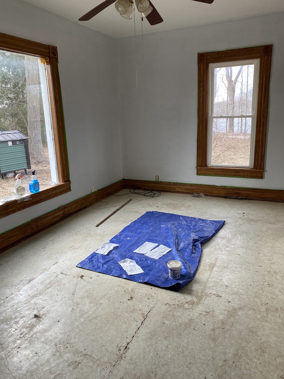 Room with New Flooring — before