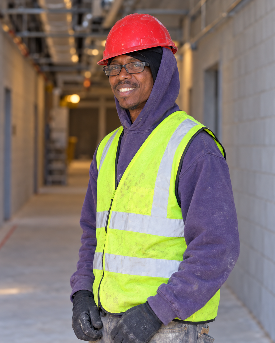 Louis Masonry journeyman mason on active jobsite