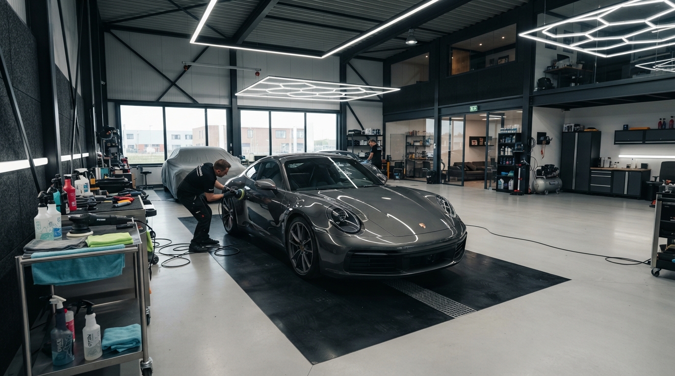 Detailingstudio van Lux Car Detailing aan de Landauer