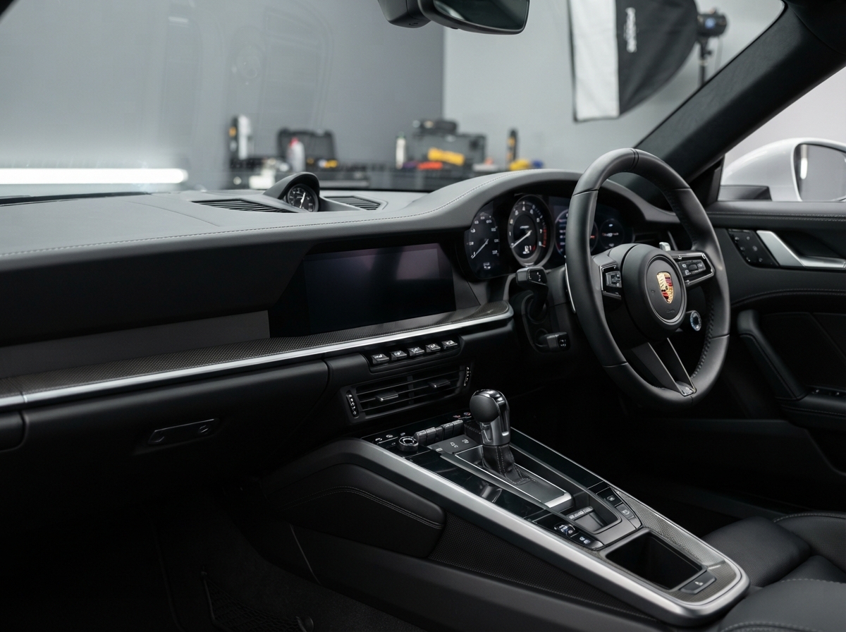 Schoon dashboard en middenconsole na een Quick Refresh opfrisbeurt