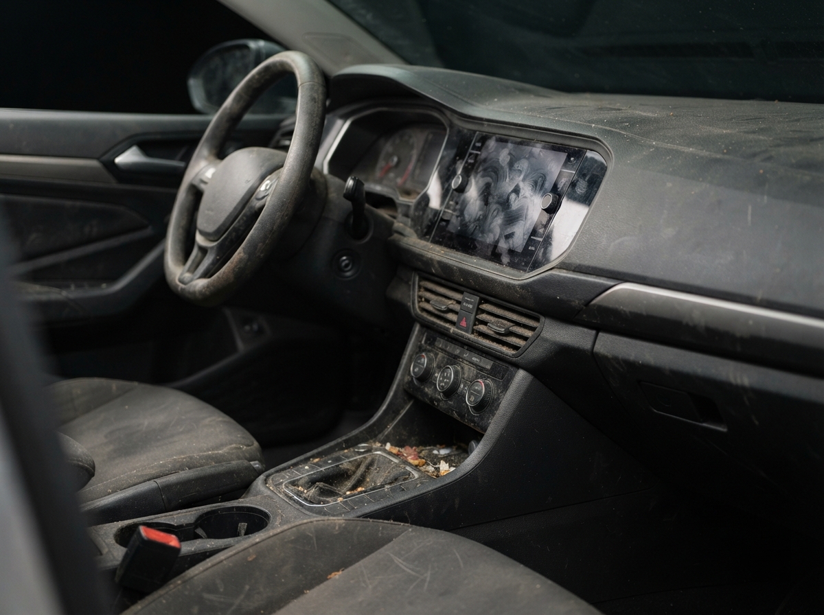 Dashboard met stof en kruimels voor een Quick Refresh opfrisbeurt