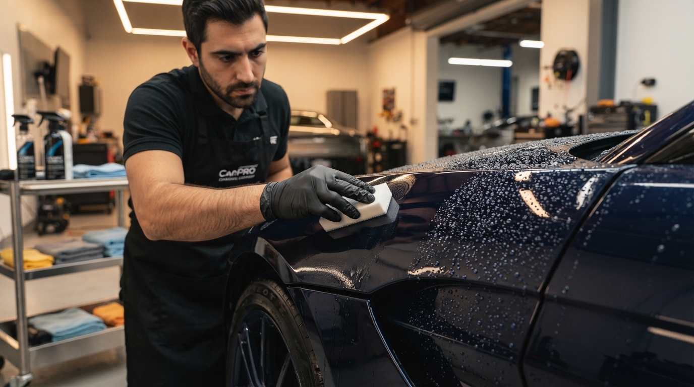 Ceramic coating wordt aangebracht op autolak in Zeewolde