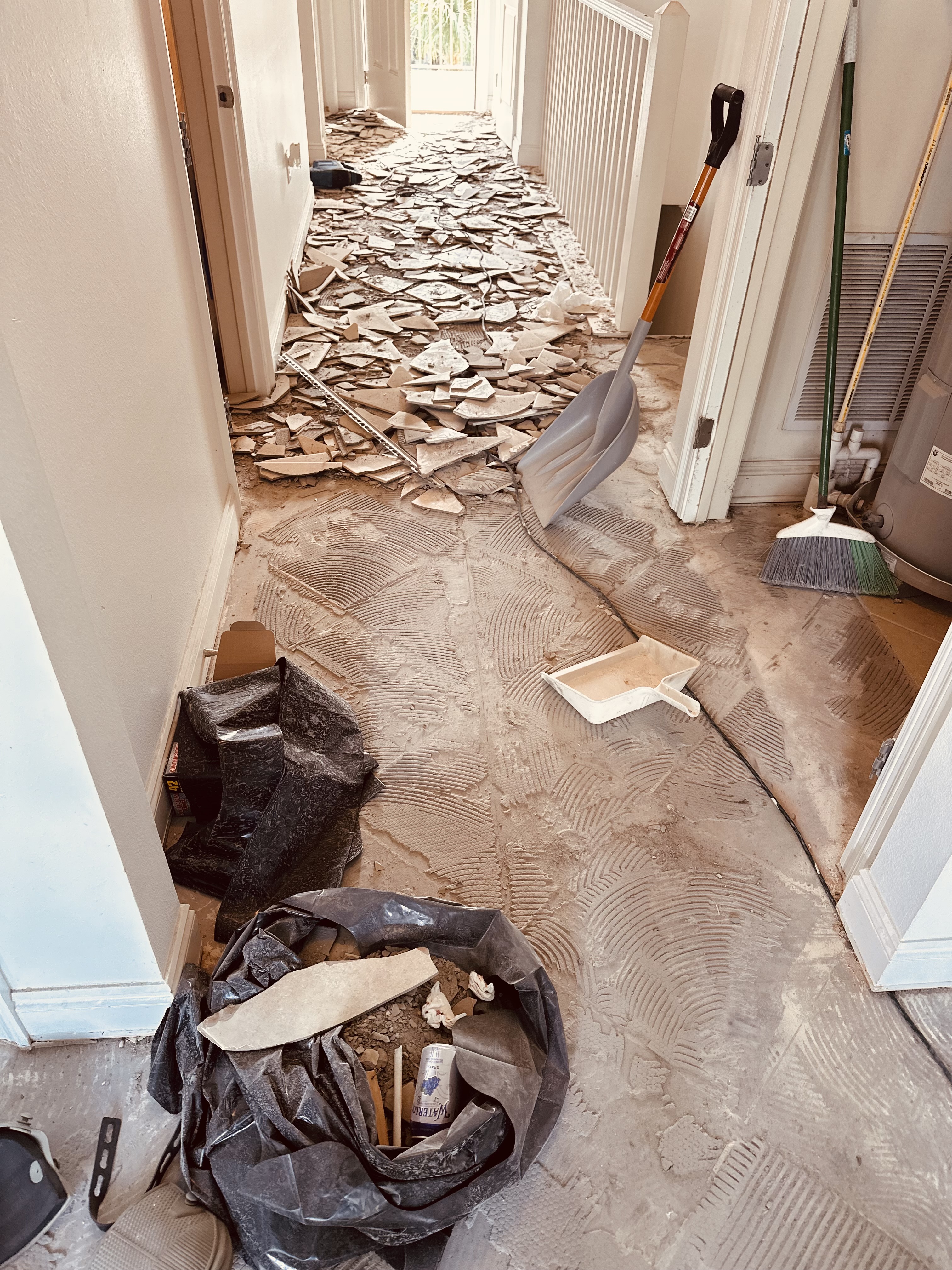 Flooring demolition and removal stage