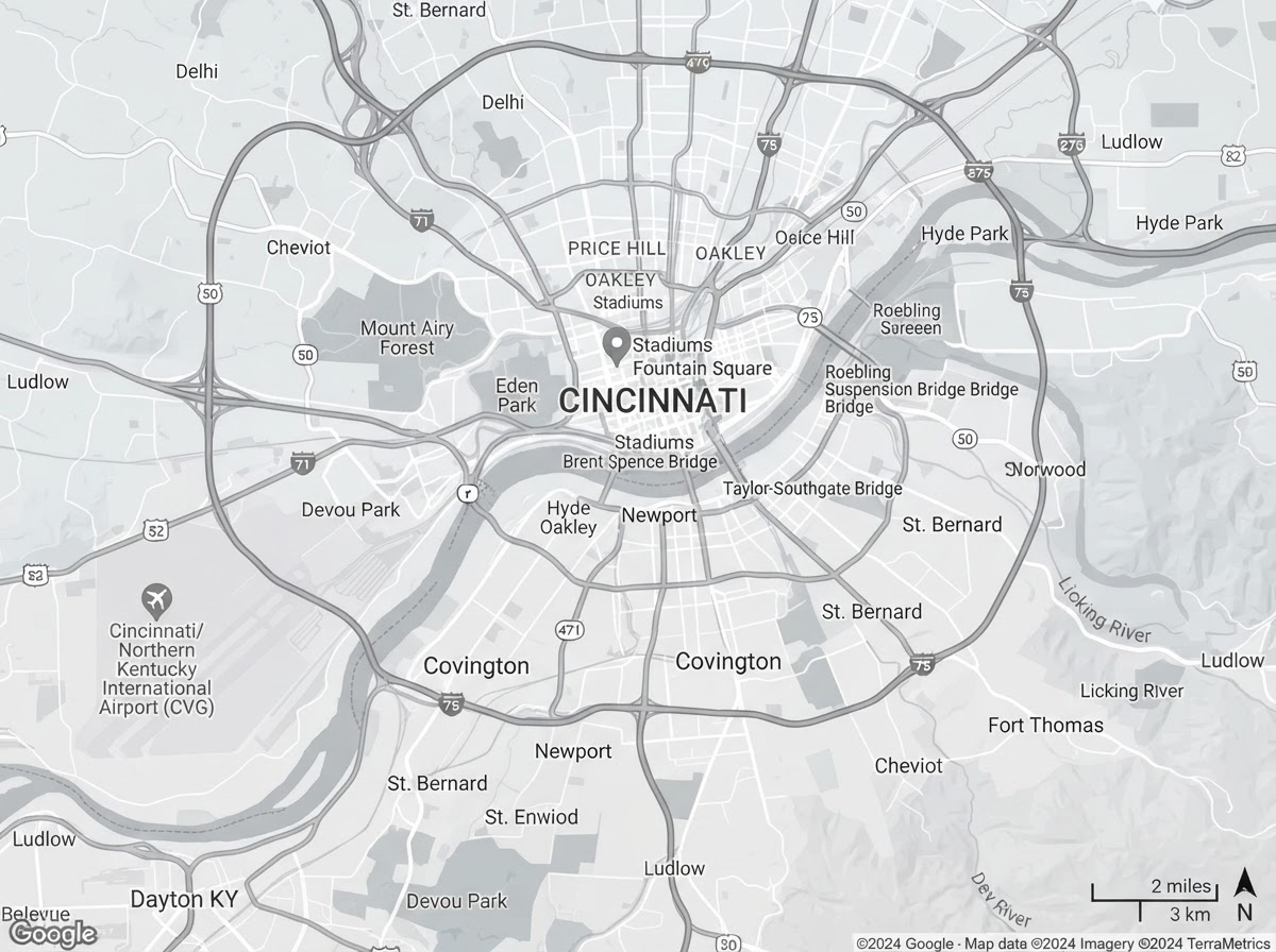 Cincinnati Service Area Map