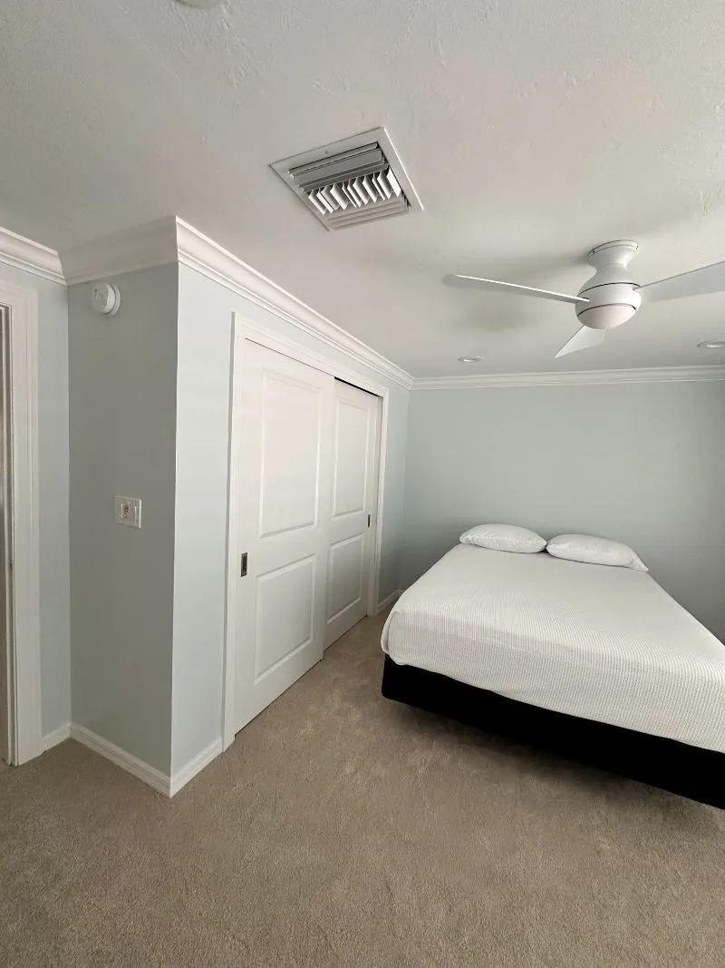Custom trim and crown molding installation in Cincinnati bedroom