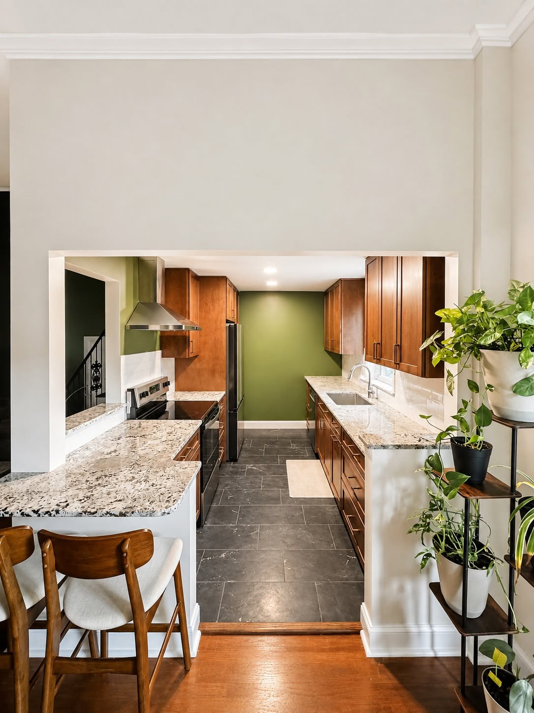 Pass-Through Kitchen with Breakfast Bar Seating