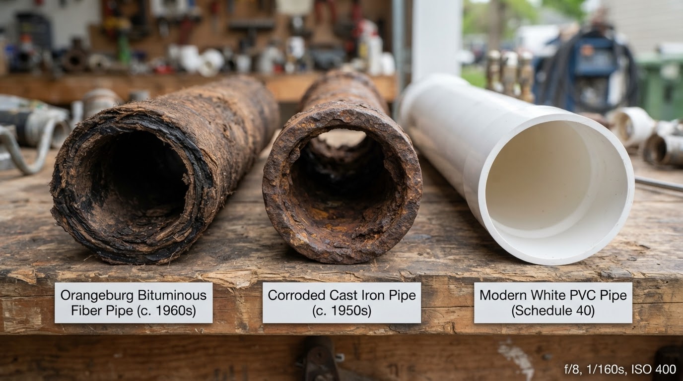 Orangeburg, Cast Iron, and PVC: What Waste-Pipe Condition Means