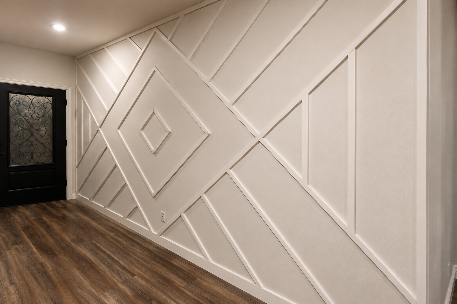 Custom Geometric & Trim Accent Walls