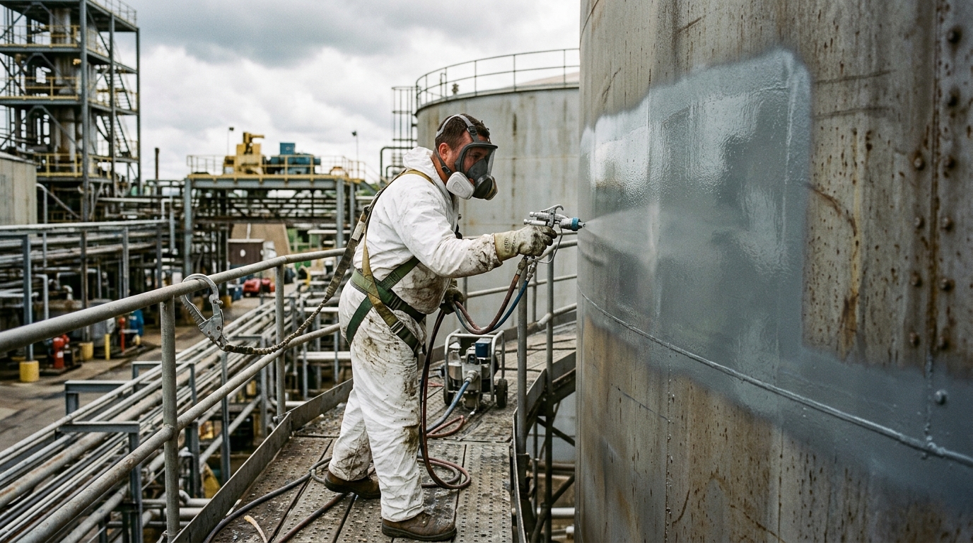 Industrial surface coating application