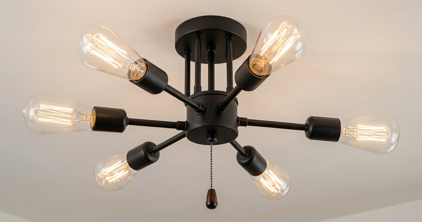 Interior light fixture after professional cleaning