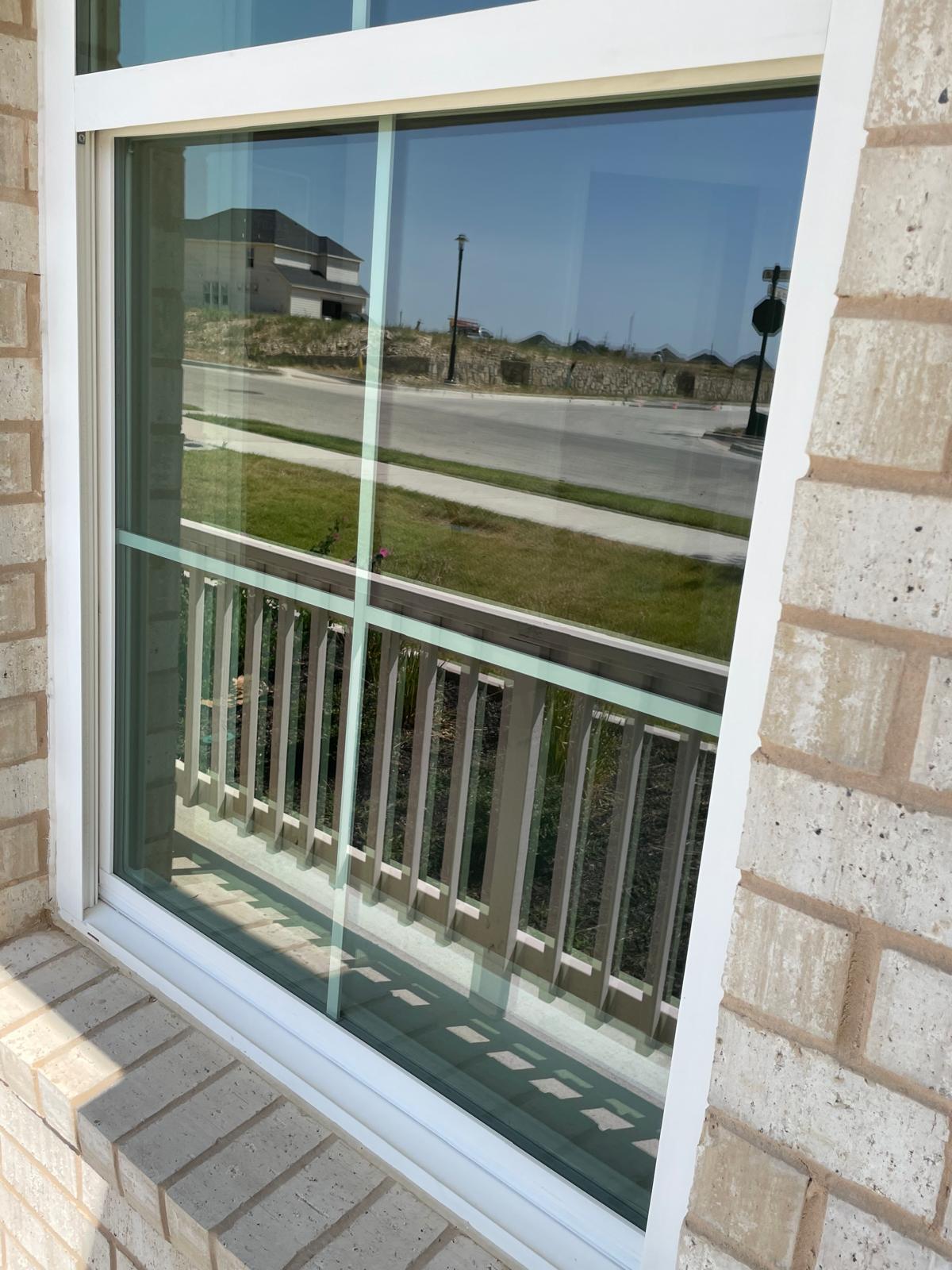 Clean crystal clear window after professional cleaning