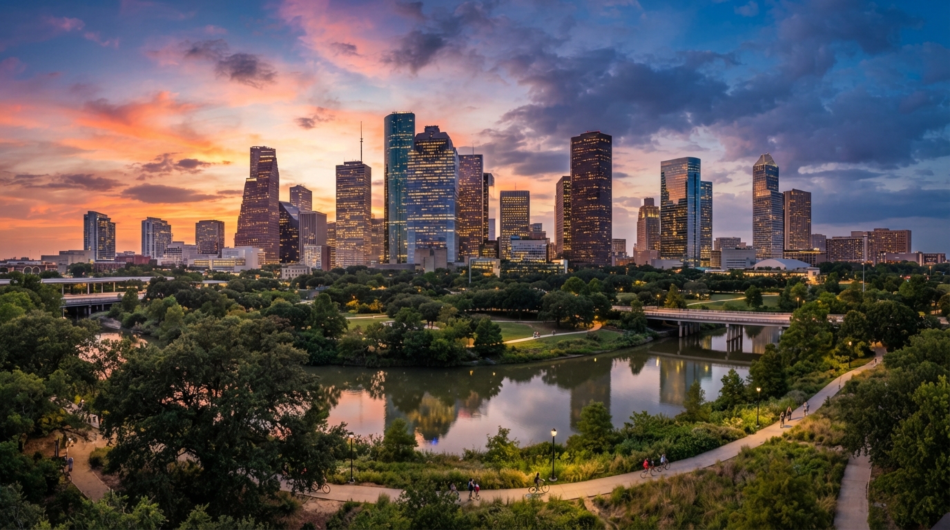 Houston Texas Skyline - Creux Digital Headquarters