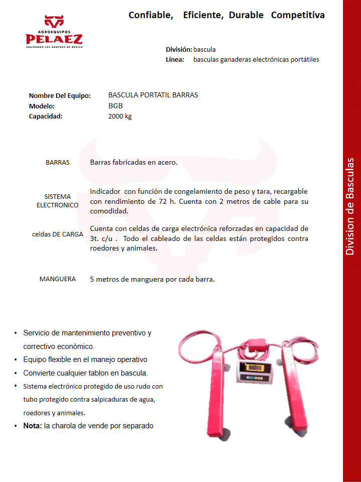 Báscula Portátil Barras