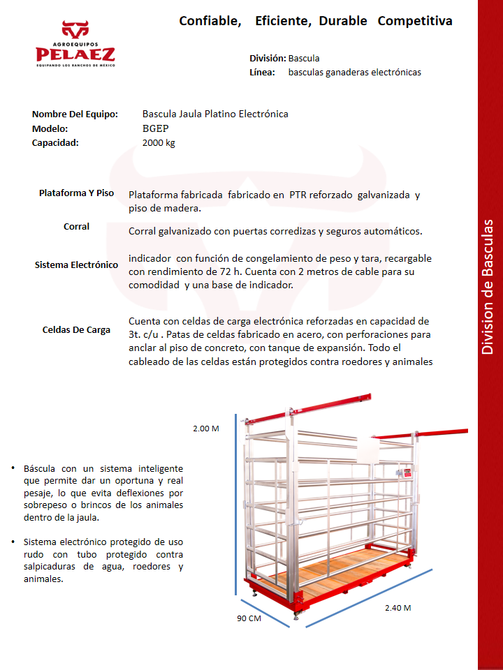 Báscula Jaula Platino Electrónica