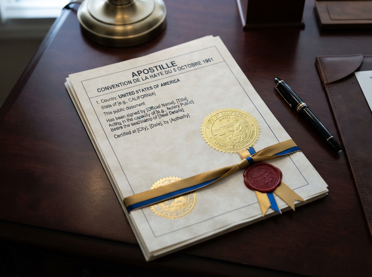 Apostille official state seal certificate
