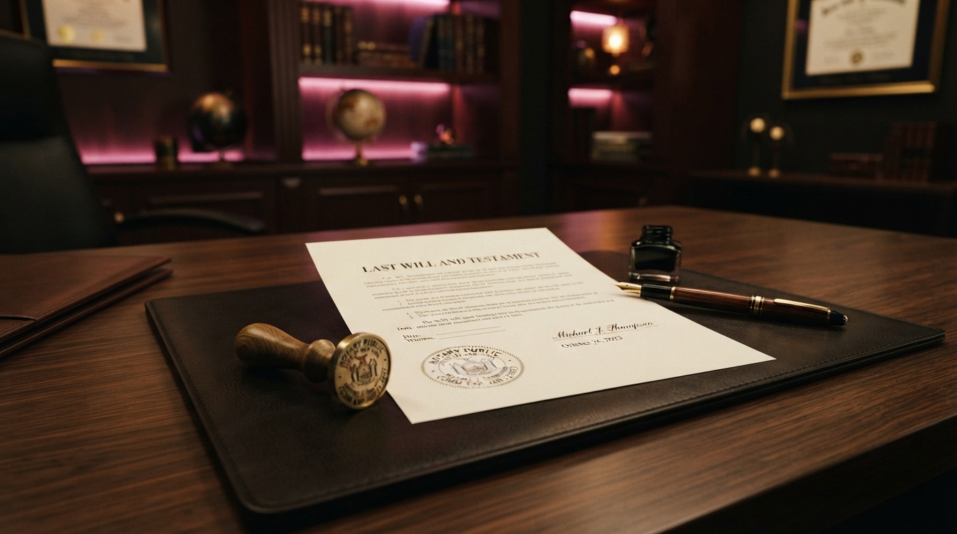 Lavon Notary background seal and quill