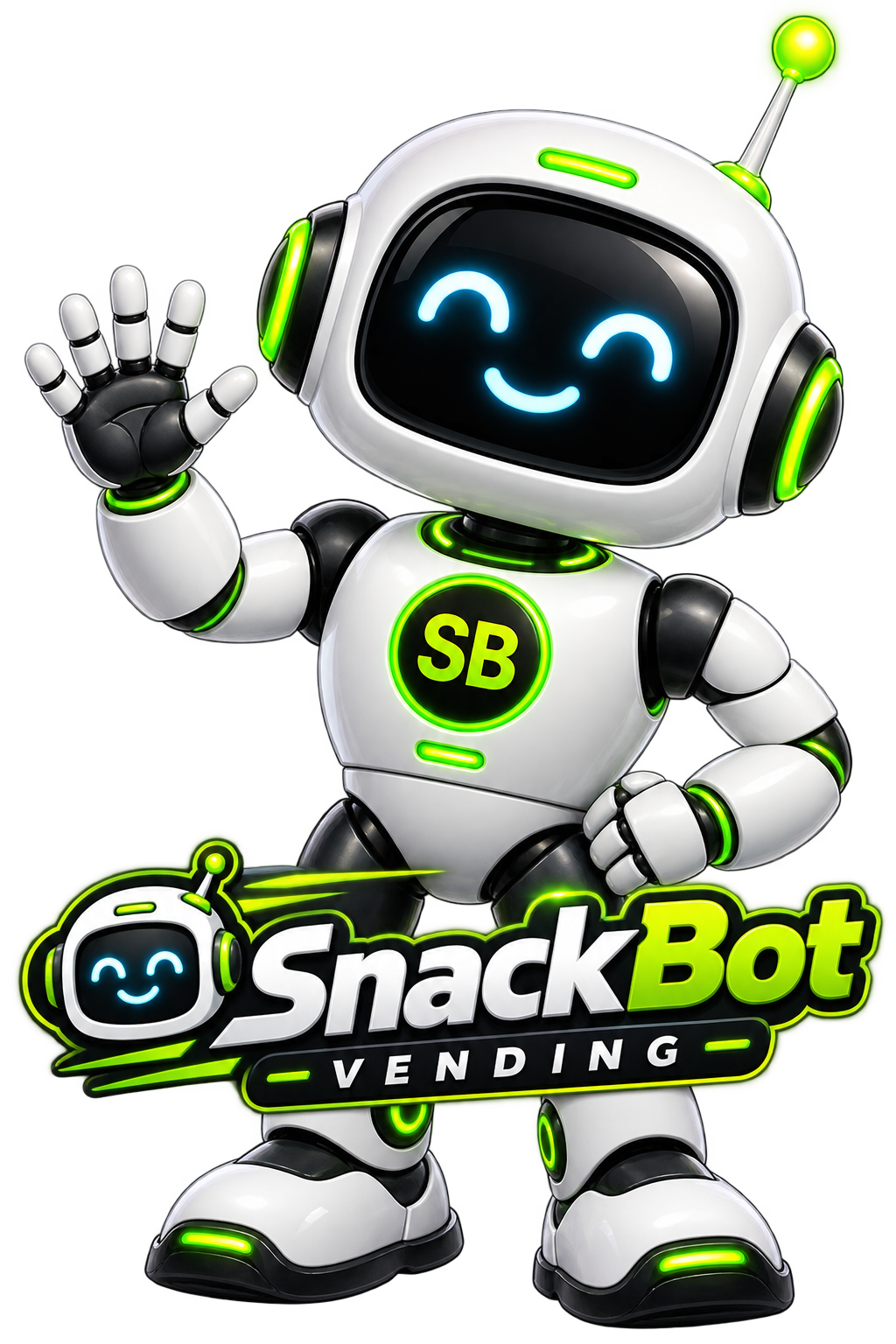 SnackBot AI-powered glass-front smart cooler in a modern workplace