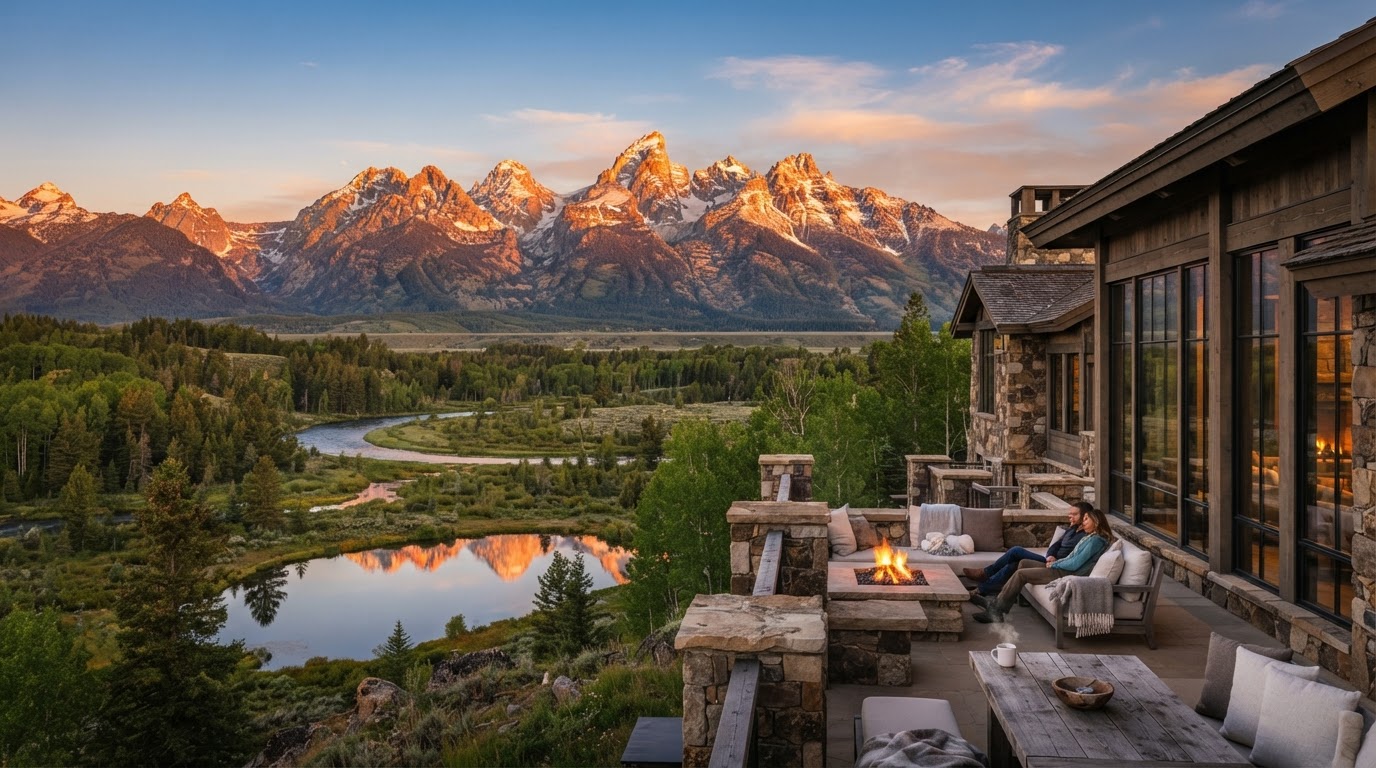 Grand Teton peaks at sunrise