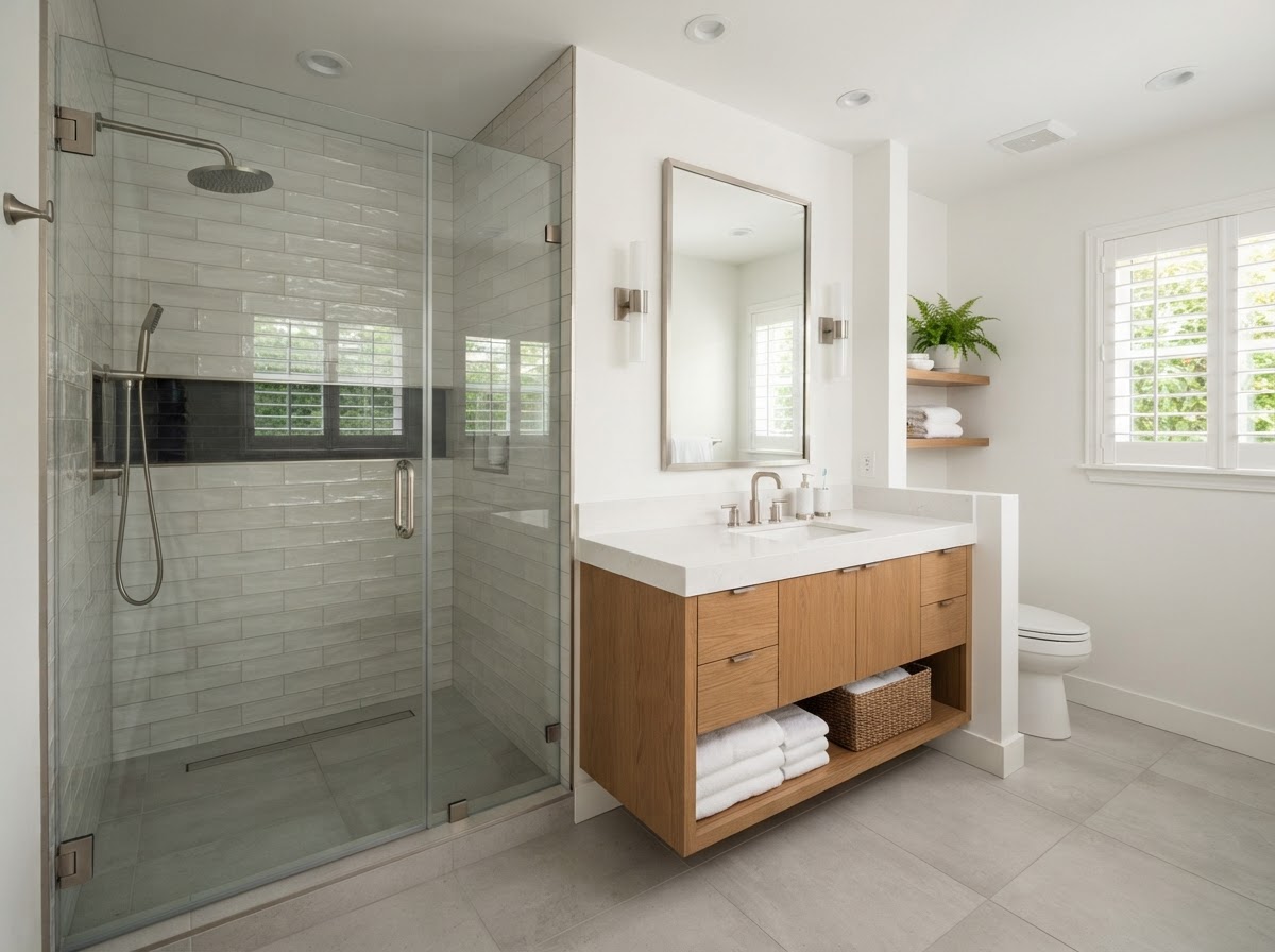 Create a more comfortable bathroom, an illustration of the kind of remodeling work Preferred Home Improvement does in Cleveland, Tennessee