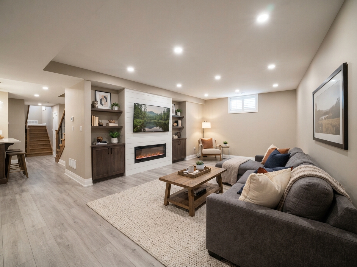 Finish space the family can actually use, an illustration of the kind of remodeling work Preferred Home Improvement does in Cleveland, Tennessee
